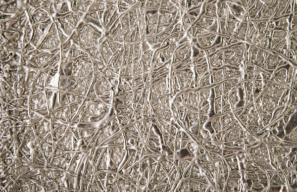 Phillips Collection String Theory Pedestal - Modern Organic Accent Stand for Sculptures & Planters in Gleaming Finish Silver Leaf, LG PH83559