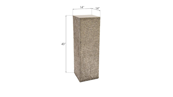 Phillips Collection String Theory Pedestal - Modern Organic Accent Stand for Sculptures & Planters in Gleaming Finish Silver Leaf, LG PH83559