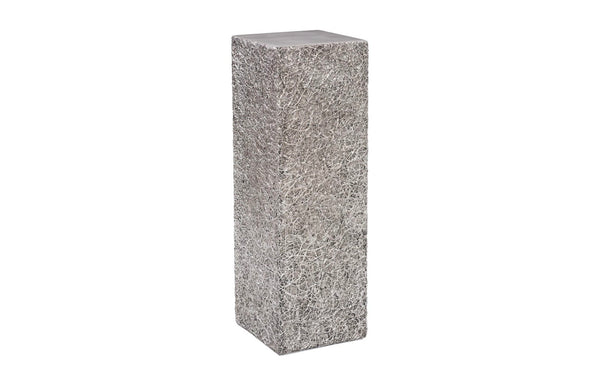 Phillips Collection String Theory Pedestal - Modern Organic Accent Stand for Sculptures & Planters in Gleaming Finish Silver Leaf, LG PH83559