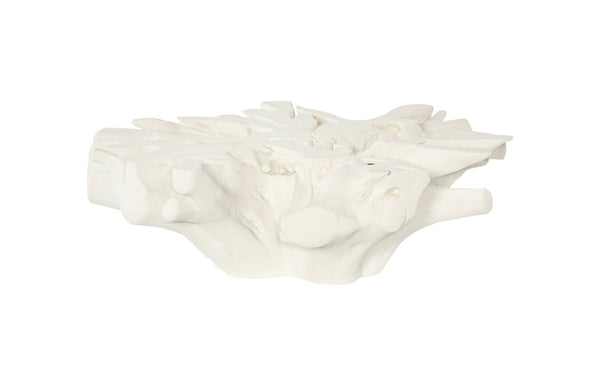 Phillips Collection Sono Cast Root Coffee Table with Glass Top - Unique Roman Stone Design for Indoor & Outdoor Use PH83595