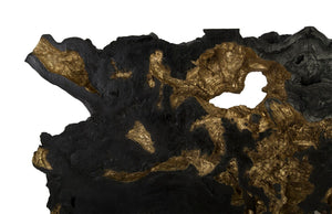 Phillips Collection Burled Root Wall Art - Modern Organic Decor with Luminous Silver Leaf Finish for Stylish Interiors Large, Black and Gold Leaf PH83682