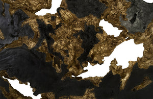 Phillips Collection Burled Root Wall Art - Modern Organic Decor with Luminous Silver Leaf Finish for Stylish Interiors Large, Black and Gold Leaf PH83682