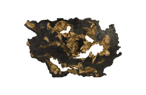 Phillips Collection Burled Root Wall Art - Modern Organic Decor with Luminous Silver Leaf Finish for Stylish Interiors Large, Black and Gold Leaf PH83682