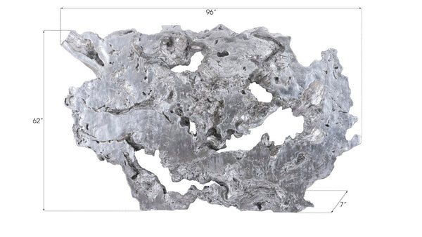 Phillips Collection Burled Root Wall Art - Modern Organic Decor with Luminous Silver Leaf Finish for Stylish Interiors Large, Silver Leaf PH83683