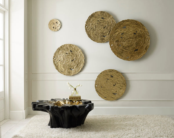 Phillips Collection Molten Wall Disc - Stunning Bright Silver Leaf Sculpture for Modern Home Décor & Gallery Walls Small, Gold Leaf PH83686