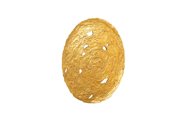 Phillips Collection Molten Wall Disc - Stunning Bright Silver Leaf Sculpture for Modern Home Décor & Gallery Walls Large, Gold Leaf PH83688