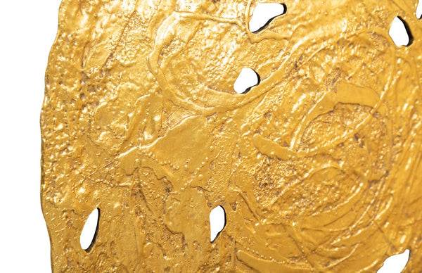 Phillips Collection Molten Wall Disc - Stunning Bright Silver Leaf Sculpture for Modern Home Décor & Gallery Walls Large, Gold Leaf PH83688