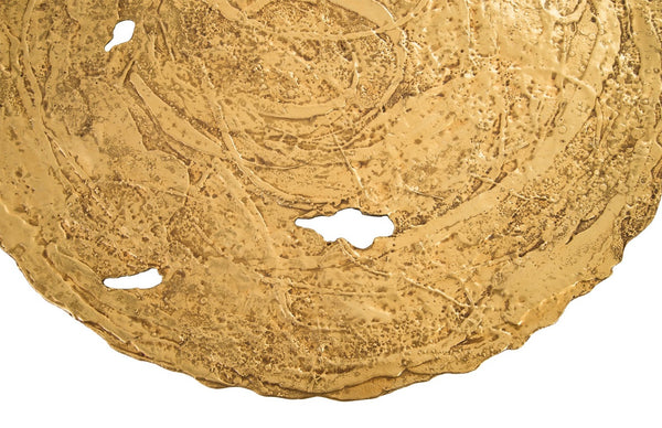 Phillips Collection Molten Wall Disc - Stunning Bright Silver Leaf Sculpture for Modern Home Décor & Gallery Walls Large, Gold Leaf PH83688