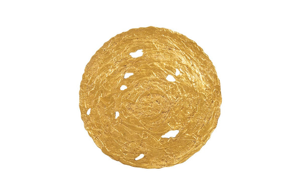Phillips Collection Molten Wall Disc - Stunning Bright Silver Leaf Sculpture for Modern Home Décor & Gallery Walls Large, Gold Leaf PH83688