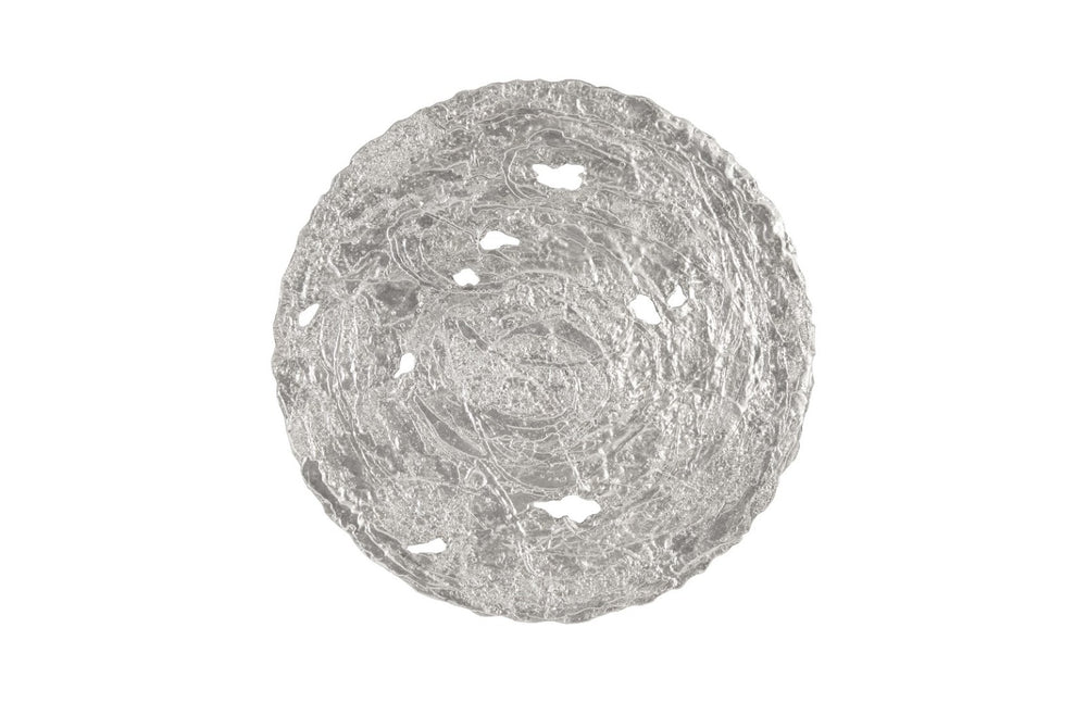 Phillips Collection Molten Wall Disc - Stunning Bright Silver Leaf Sculpture for Modern Home Décor & Gallery Walls Large, Silver Leaf PH83689