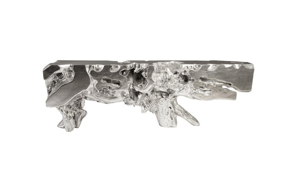 Phillips Collection Freeform Root Cast Resin Console Table with Silver Leaf Finish for Grand Entryways PH84330