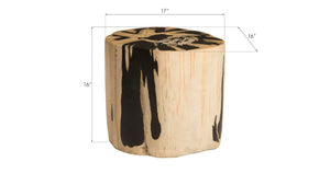 Phillips Collection Cast Petrified Wood Stool - Durable Resin Accent for Seating, Side Table & Decorative Display Pedestal PH85494