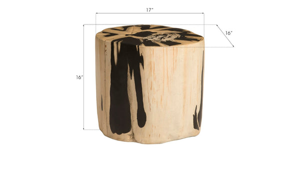 Phillips Collection Cast Petrified Wood Stool - Durable Resin Accent for Seating, Side Table & Decorative Display Pedestal PH85494