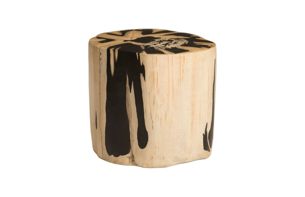 Phillips Collection Cast Petrified Wood Stool - Durable Resin Accent for Seating, Side Table & Decorative Display Pedestal PH85494