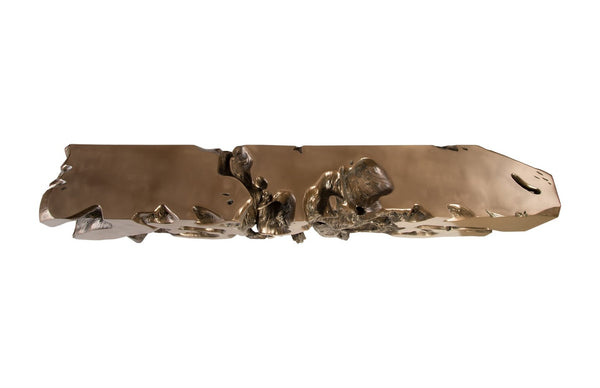 Phillips Collection Freeform Console Table - Sculptural Elegance in Hand-Applied Silver Finish for Modern Interiors Bronze, Extra Large PH85666