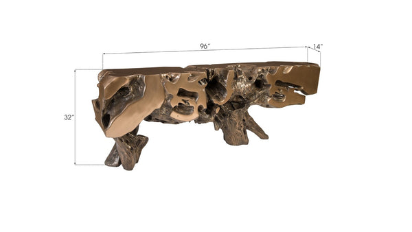 Phillips Collection Freeform Console Table - Sculptural Elegance in Hand-Applied Silver Finish for Modern Interiors Bronze, Extra Large PH85666