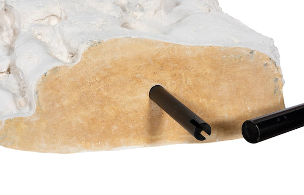 Phillips Collection Colossal Cast Stone Sculpture - Striking Modern Organic Design for Indoor and Outdoor Spaces Single Hole, Roman Stone PH87998