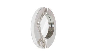 Phillips Collection Mercury Round Decorative Wall Mirror with Irregular Planetary Pattern for Modern Organic Interiors Silver Leaf PH88068