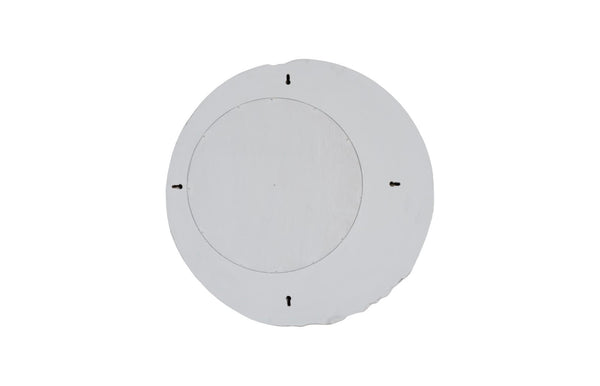 Phillips Collection Mercury Round Decorative Wall Mirror with Irregular Planetary Pattern for Modern Organic Interiors Silver Leaf PH88068