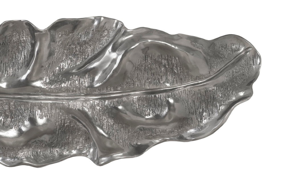 Phillips Collection Petiole Wall Leaf Art - Striking Oversized Botanical Sculpture for Luxurious Home Décor Elegance Liquid Silver, Colossal, Version A PH89572