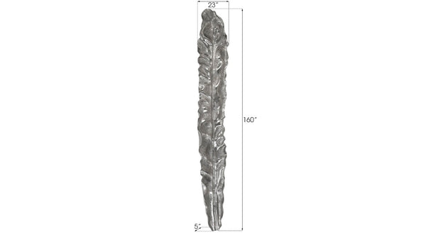 Phillips Collection Petiole Wall Leaf Art - Striking Oversized Botanical Sculpture for Luxurious Home Décor Elegance Liquid Silver, Colossal, Version A PH89572