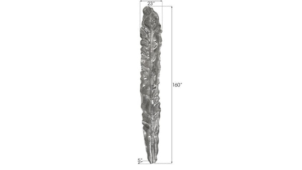 Phillips Collection Petiole Oversized Leaf Wall Sculpture with Hand Applied Silver Finish for Tall Spaces Version A PH89572