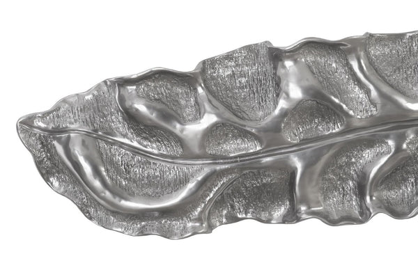 Phillips Collection Petiole Oversized Leaf Wall Sculpture with Hand Applied Silver Finish for Tall Spaces Version B PH89573