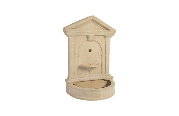 Phillips Collection Florentine Arched Wall Fountain Resin Roman Stone Finish Outdoor Garden Spout Basin PH89726