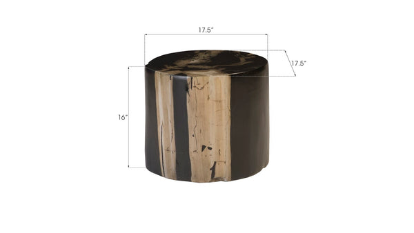 Phillips Collection Cast Petrified Wood Stool - Hand-Painted Resin Accent for Modern Organic Decor, Durable & Versatile PH89729