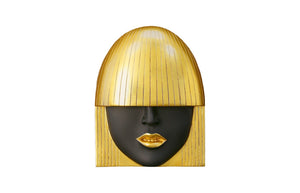 Phillips Collection Fashion Faces Wall Art – Modern Sculptural Design in Crisp White and Bright Silver for Chic Decor Small, Black and Gold Leaf, Set of 3 PH90450