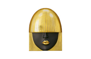 Phillips Collection Fashion Faces Wall Art – Modern Sculptural Design in Crisp White and Bright Silver for Chic Decor Small, Black and Gold Leaf, Set of 3 PH90450