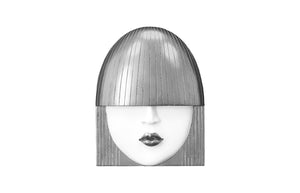 Phillips Collection Fashion Faces Wall Art – Modern Sculptural Design in Crisp White and Bright Silver for Chic Decor Small, White and Silver Leaf, Set of 3 PH90451