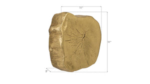 Phillips Collection Log Cross Section Wall Tile Cast Resin with Metallic Leaf Finish Organic Modern Decor Gold PH90454