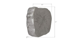 Phillips Collection Log Cross Section Wall Tile Cast Resin with Metallic Leaf Finish Organic Modern Decor Silver PH90455