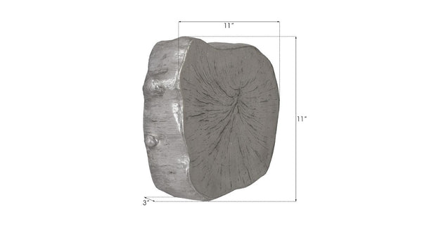 Phillips Collection Log Cross Section Wall Tile Cast Resin with Metallic Leaf Finish Organic Modern Decor Silver PH90455