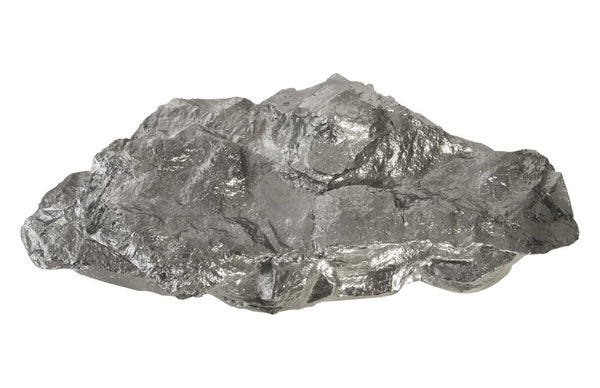 Phillips Collection Siji Sculptural Rock Form Resin Decor with Italian Silver Powder High Gloss Finish PH92560