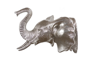Phillips Collection Elephant Wall Sculpture in Silver Leaf Finish - Luminous Resin Art for Modern Elegance & Style PH93044
