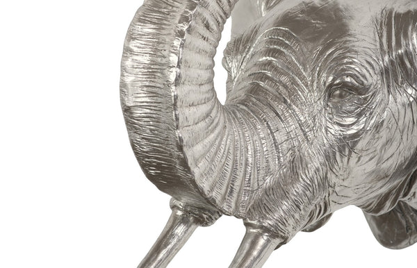 Phillips Collection Elephant Wall Sculpture in Silver Leaf Finish - Luminous Resin Art for Modern Elegance & Style PH93044