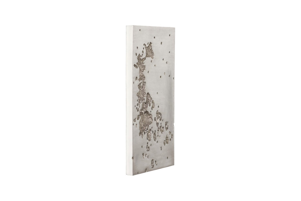 Phillips Collection Splotch Rectangular Wall Art in Silver Leaf – Modern Organic Design with Textured Crater Finish PH94492
