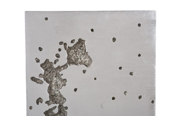 Phillips Collection Splotch Rectangular Wall Art in Silver Leaf – Modern Organic Design with Textured Crater Finish PH94492