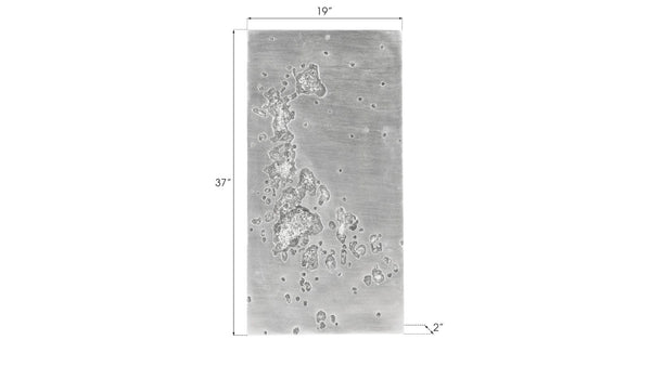 Phillips Collection Splotch Rectangular Wall Art in Silver Leaf – Modern Organic Design with Textured Crater Finish PH94492