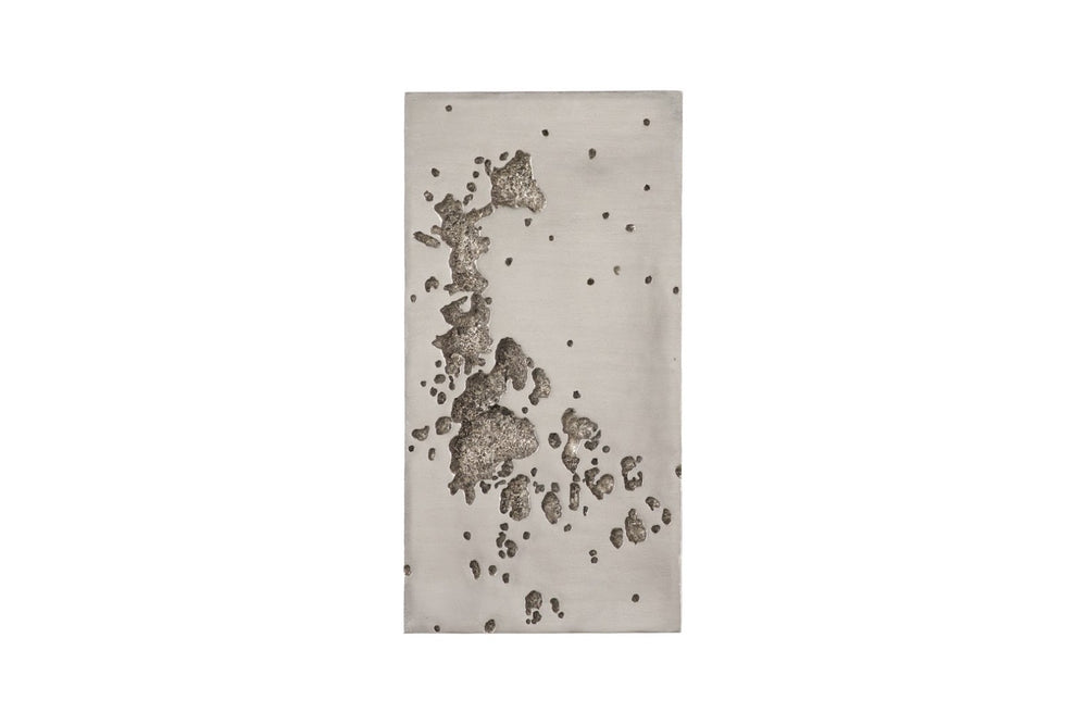 Phillips Collection Splotch Rectangular Wall Art in Silver Leaf – Modern Organic Design with Textured Crater Finish PH94492
