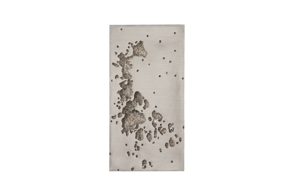 Phillips Collection Splotch Rectangular Wall Art in Silver Leaf – Modern Organic Design with Textured Crater Finish PH94492