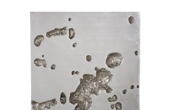 Phillips Collection Splotch Silver Leaf Wall Art - Modern Rectangular Accent with Lunar Texture for Stylish Interiors PH94493