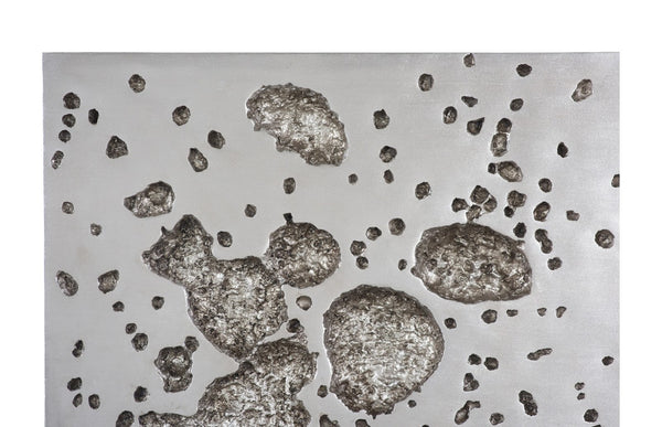 Phillips Collection Splotch Dense Wall Art - Modern Organic Design with Textured Surface for Eye-Catching Home Decor Square, Silver Leaf PH94494