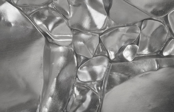 Phillips Collection Cairn Wall Tile in Silver Leaf - Sculptural Accent for Modern Spaces, Dramatic Depth & Elegance PH94496