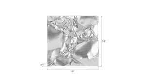 Phillips Collection Cairn Wall Tile in Silver Leaf - Sculptural Accent for Modern Spaces, Dramatic Depth & Elegance PH94496