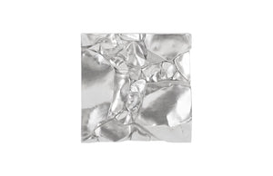 Phillips Collection Cairn Wall Tile in Silver Leaf - Sculptural Accent for Modern Spaces, Dramatic Depth & Elegance PH94496