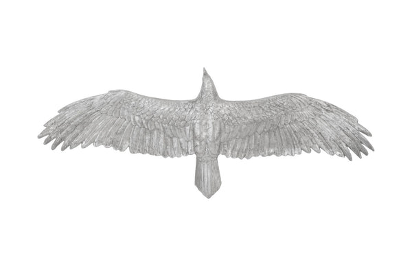 Phillips Collection Soaring Eagle Wall Art – Striking Silver Sculpture for Elegant Modern Decor and Dynamic Gallery Displays Resin, Silver Leaf, LG PH94502