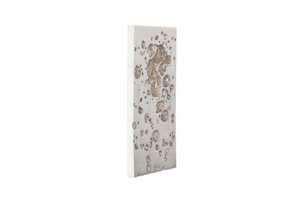 Phillips Collection Splotch Rectangular Silver Leaf Wall Art - Modern Organic Design with Sculptural Texture for Any Space PH94510
